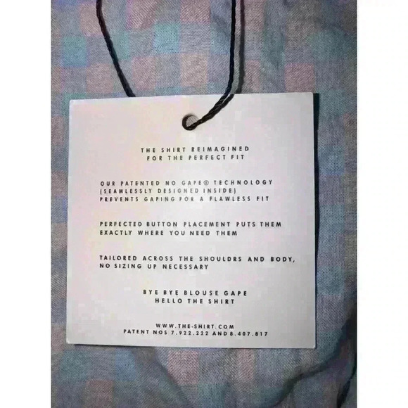 The Shirt Rochelle Behrens Baby Blue & Pink Checkered Collared Dress NWT Size XS - Picture 7 of 8